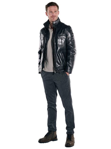 engbers Herren Lederjacke mit herautrennbarem Inlet , Schwarz