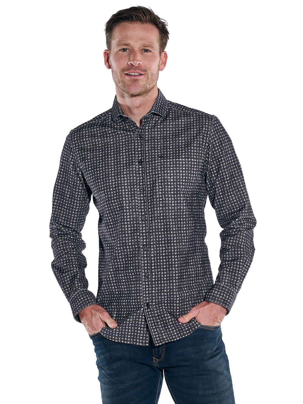 engbers Herren Hemd langarm , Schwarz