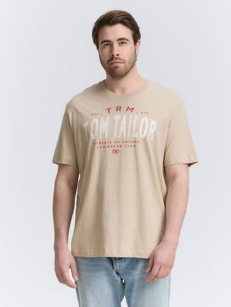 Tom Tailor Men PLUS T-Shirt Plus Size -T-Shirt mit Logo-Print