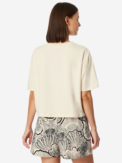 Schiesser Damen Pyjamaoberteil Mix Relax pearl