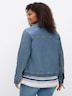 Jeans-Jacke Jeansjacke mit Used-Effekten Langarm Rundumdehnbund Umlegekragen