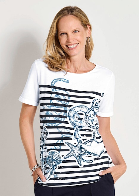 Jerseyshirt mit maritimen Print