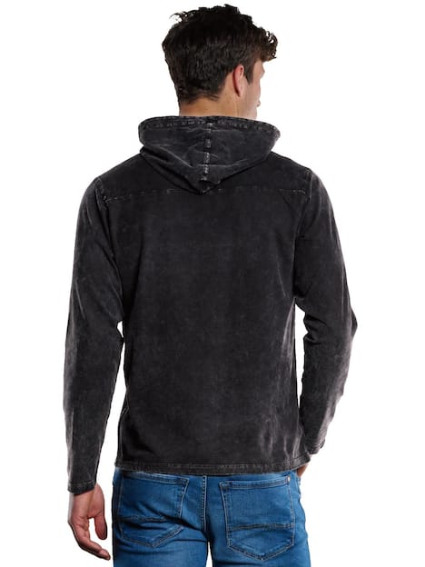 engbers Herren Langarm-Shirt mit Kapuze , Schwarz
