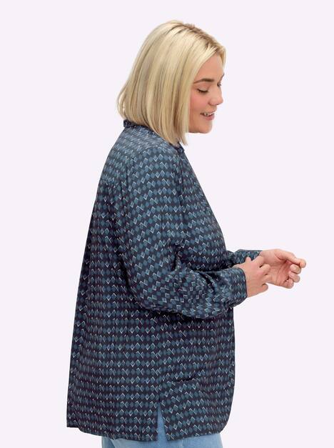 Tunika Langarm Sonstiges Muster Hemdkragen