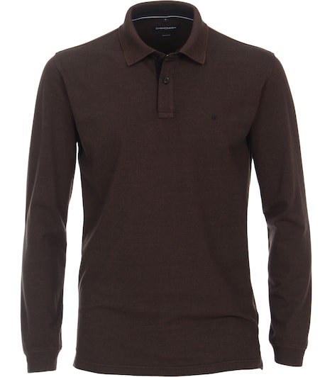 Polo-Shirt Langarm uni