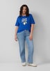 Baumwoll-T-Shirt mit Frontprint und Pailletten