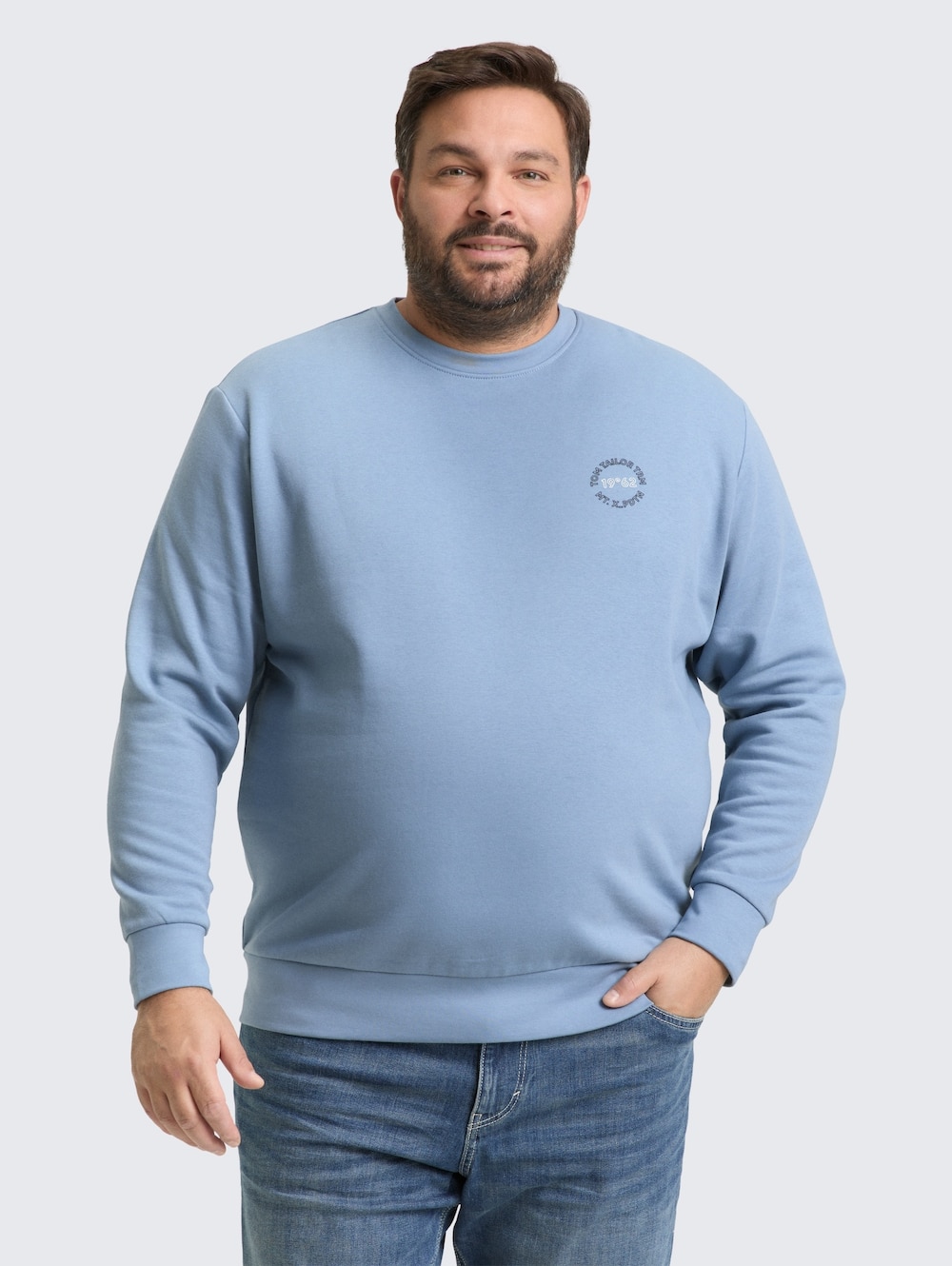 Tom Tailor Men PLUS Strick & Sweatshirts Plus Size - Sweatshirt mit Logo-Print