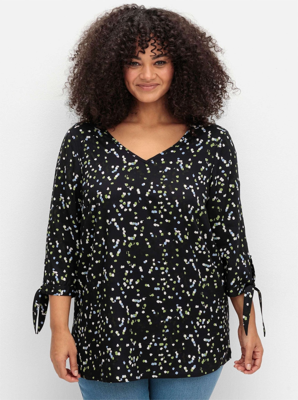 Tunika 3/4-Arm Sonstiges Muster Ohne Kragen