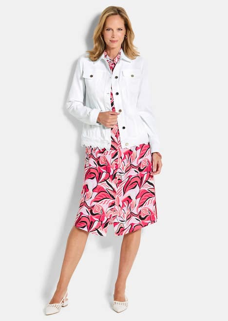 Baumwolljacke mit Blumenborte