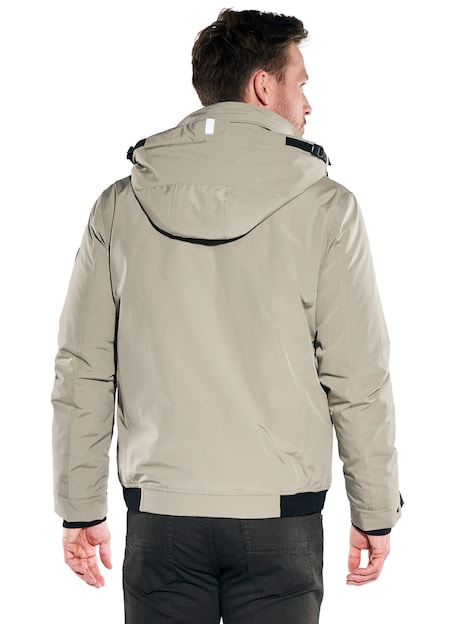 Herren Funktionsjacke mit abnehmbarer Kapuze , Braunbeige