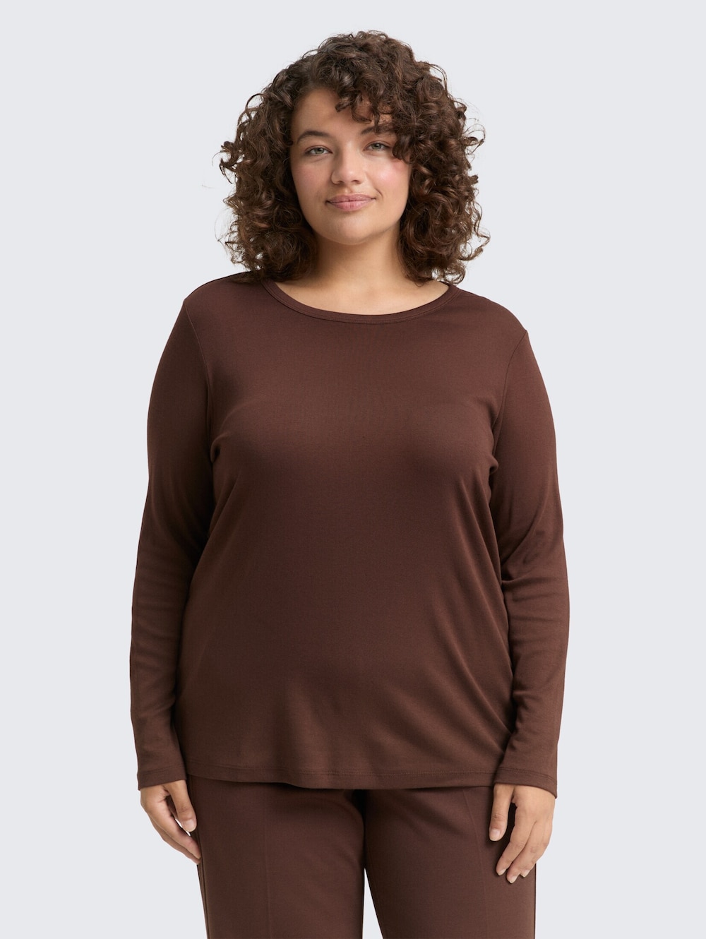 Tom Tailor Women PLUS T-Shirt Plus Size - Basic Slim Fit Langarmshirt
