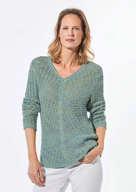 GOLDNER Tricot pullover Gebreide pullover met V-hals