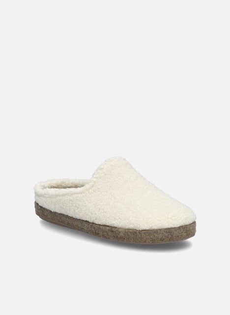 Damen Hausschuh Lara 02, offwhite-kombi