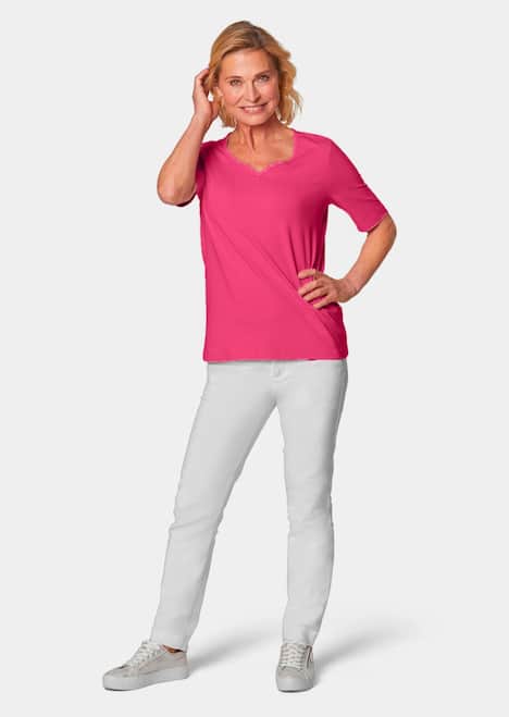 Halbarm Basic-Shirt aus Baumwolle