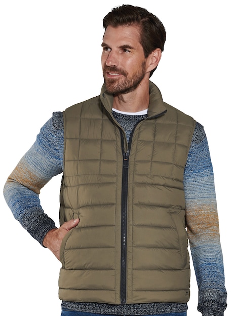 Herren Steppweste regular , Dunkelbraun