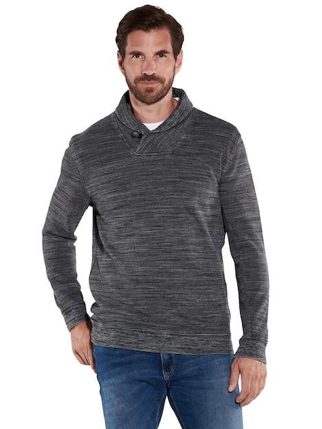 engbers Herren Sweatshirt mit Schalkragen , Dunkelgrau