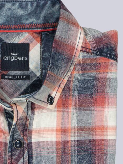 engbers Herren Hemd kariert , Rostorange
