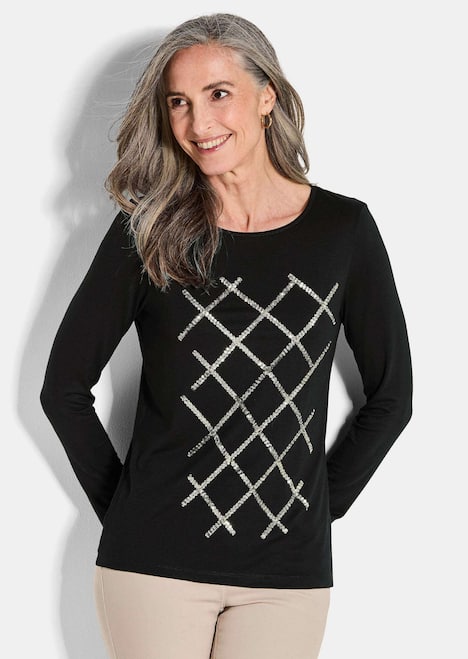 Jersey-Shirt mit Pailletten