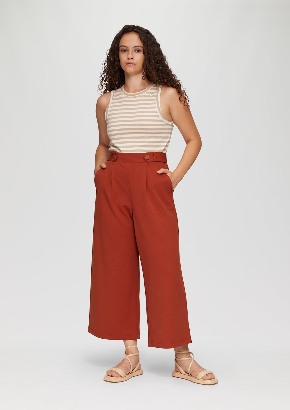 Elastische Wide-Leg-Hose aus Crêpe