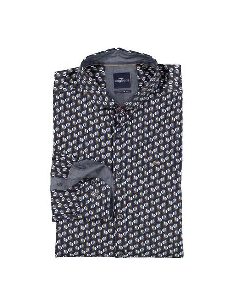 engbers Herren Langarm-Hemd gemustert , Saphirblau