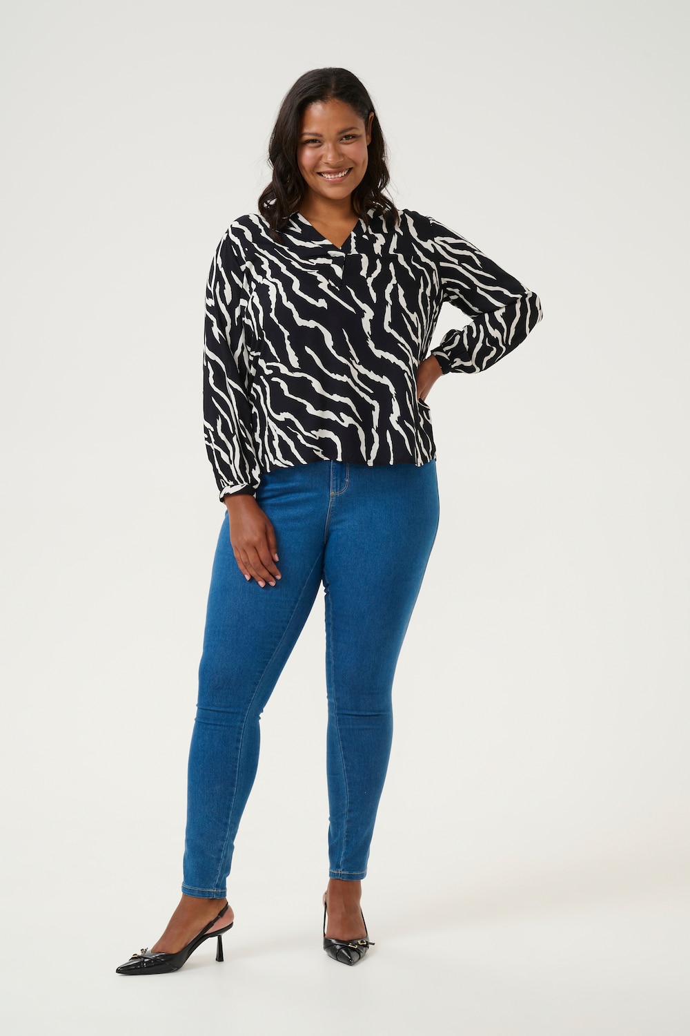 Langarm-Bluse Regular fit
