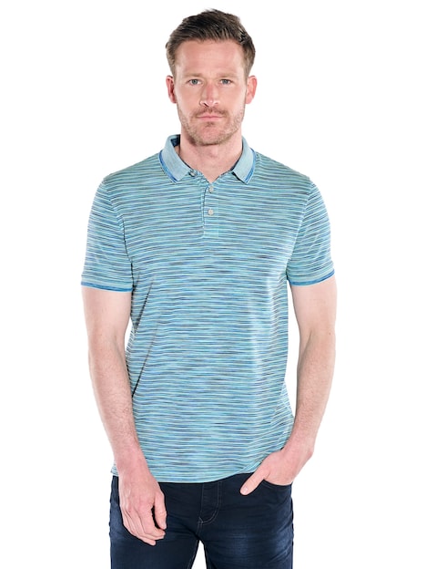Herren Polo-Shirt meliert , Hellgruen