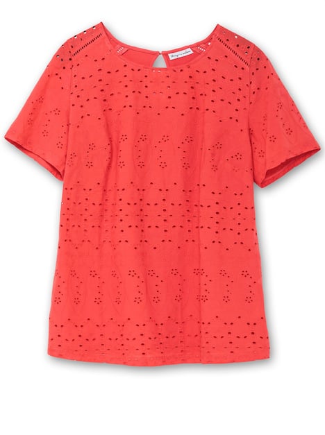 T-Shirt Kurzarm Uni Ohne Kragen