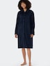 Schiesser Damen Bademantel Teddy Fleece - dunkelblau