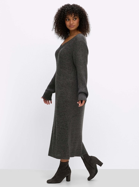 Strickkleid Strickkleid mit Rautenstrickmuster Langarm keine Angabe