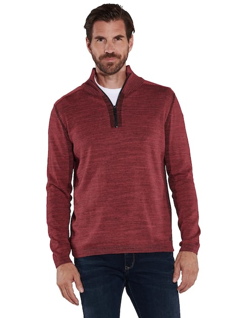 engbers Herren Pullover mit Troyerkragen , Rot
