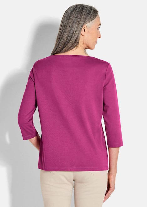 Basic Shirt mit U-Boot-Ausschnitt