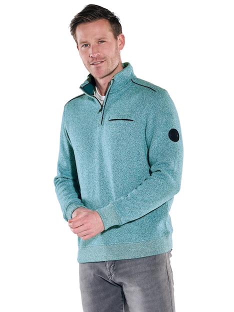 Herren Sweatshirt Stehbund , Tuerkis