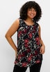 Blusentop Ärmellos Blumen Ohne Kragen
