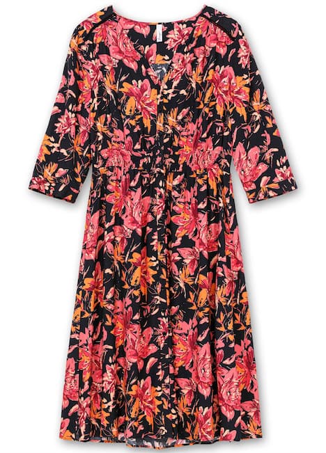 Blusenkleid 3/4-Arm Blumen