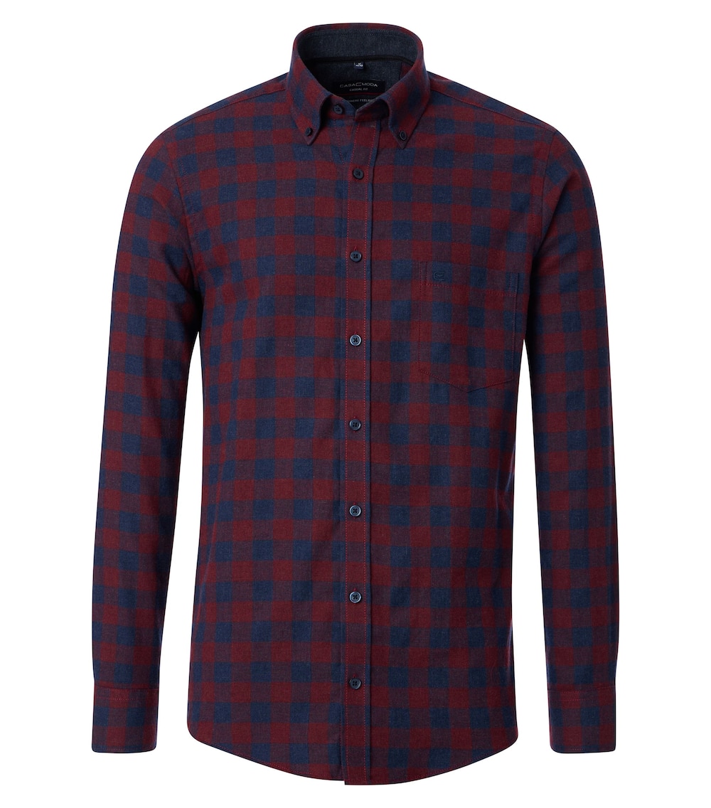 Flanellhemd kariert Casual Fit