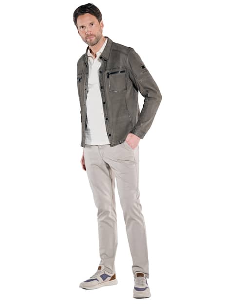 engbers Herren Lederjacke regular , Grau