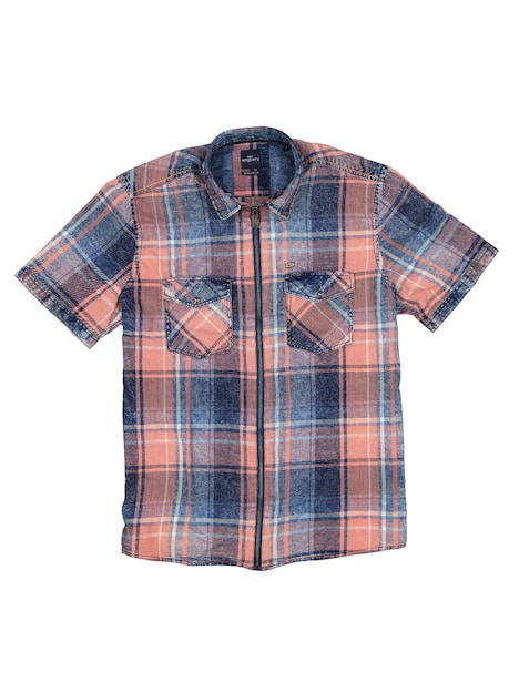 Herren Kurzarm-Overshirt mit Vintage-Effekt , Hellorange