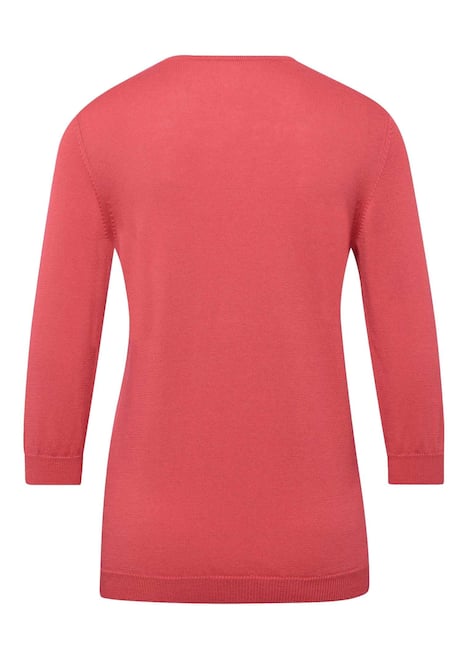 GOLDNER Pullover met ronde hals Zomerse, tricot pullover met ajourpatroon