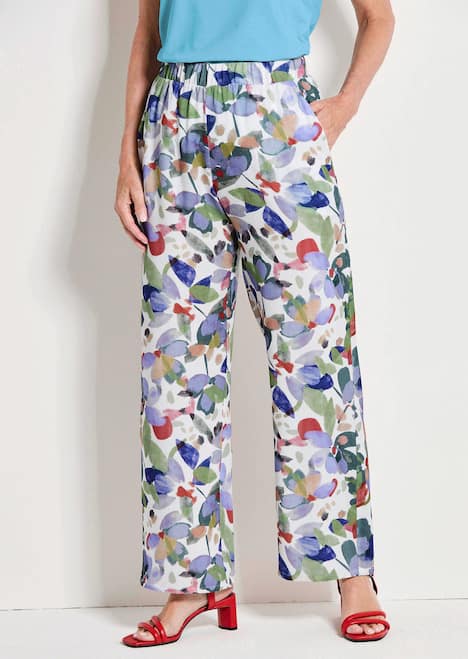 Schlupfhose mit floralem Print