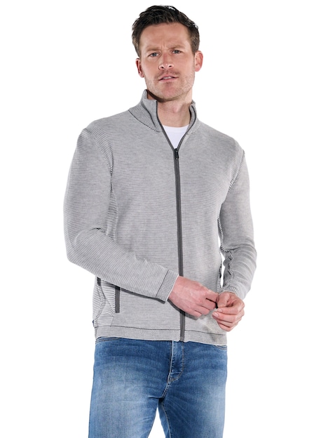 Herren Cardigan , Grau