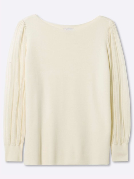 Langarm-Pullover Langarm-Pullover mit Ballonärmeln Langarm Ohne Kragen