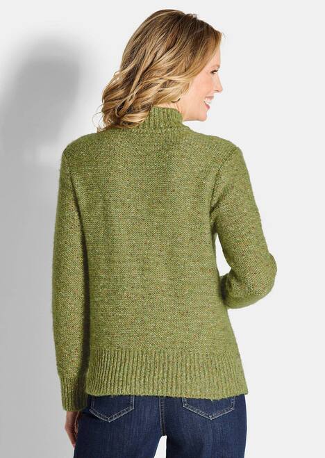 Weicher Bouclé-Pullover, Stehkragen