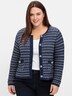 Strickjacke Langarm Grobstrick, Struktur, Mustermix gestrickt Streifen Ohne Kragen