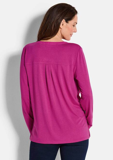 GOLDNER Blouseshirt Blouseshirt met chiffon inzet