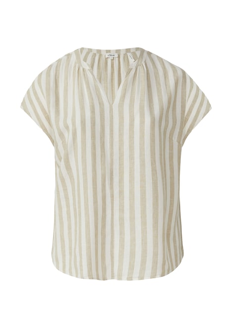 Ärmellose Bluse aus Leinenmix im Relaxed Fit