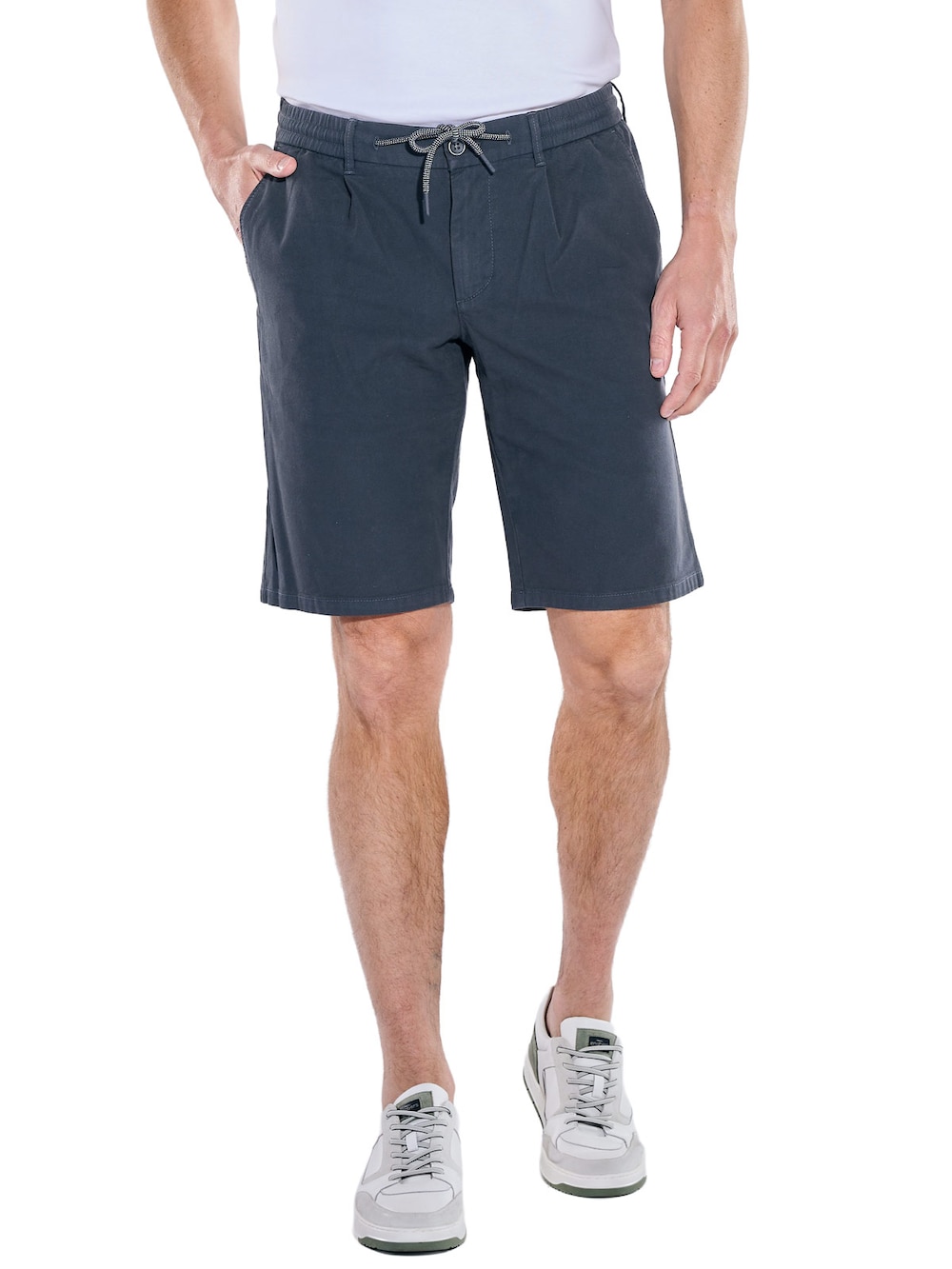 Herren Chino-Bermuda mit Tunnelzug , Marineblau
