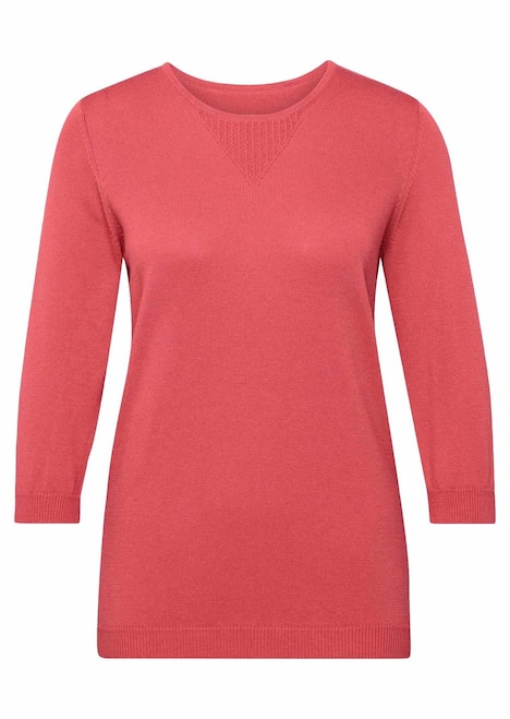 GOLDNER Pullover met ronde hals Zomerse, tricot pullover met ajourpatroon