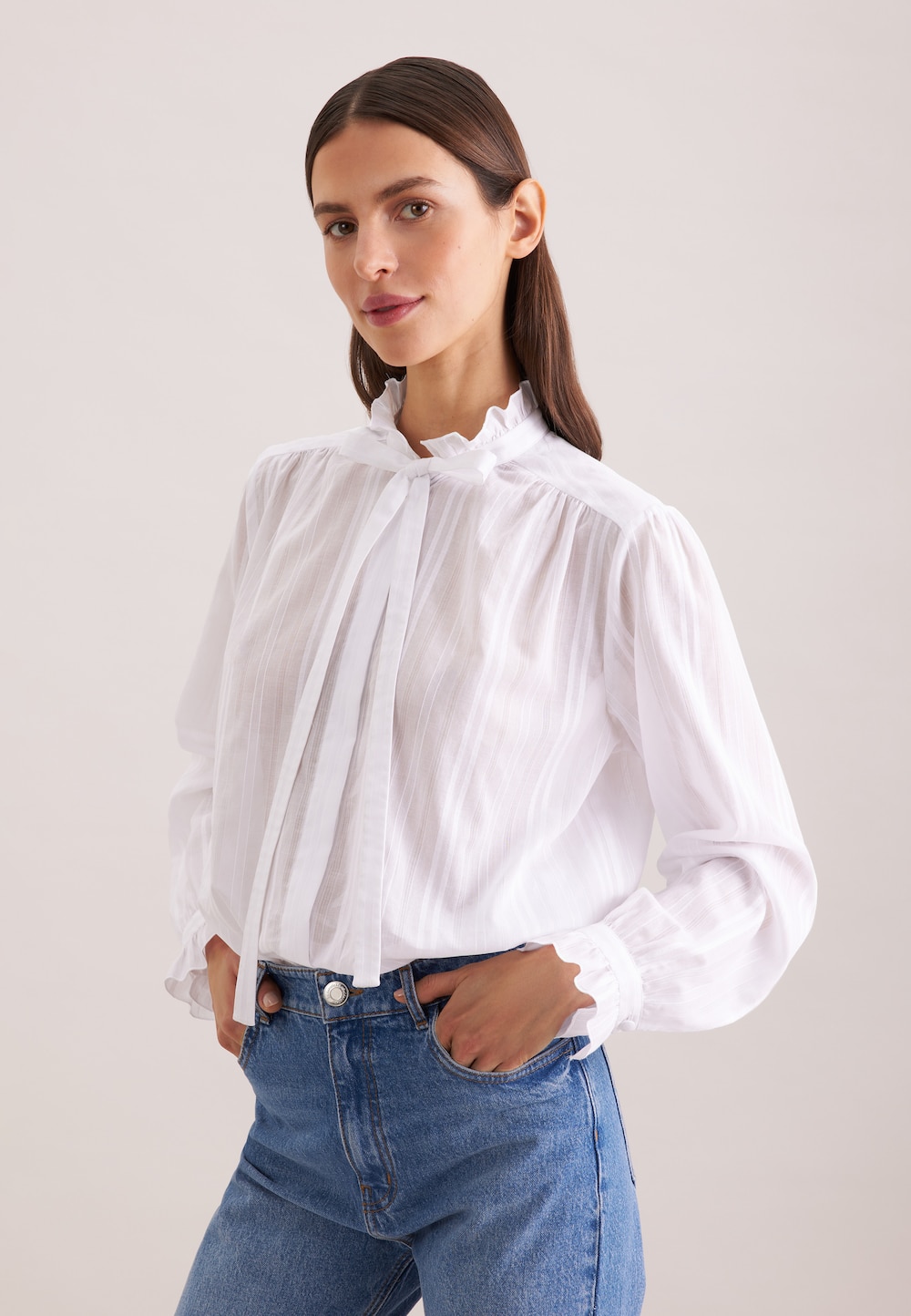 Damen Ausgestellte Bluse - Uni