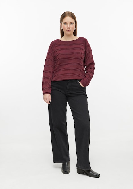 Pullover mit Strukturstreifen