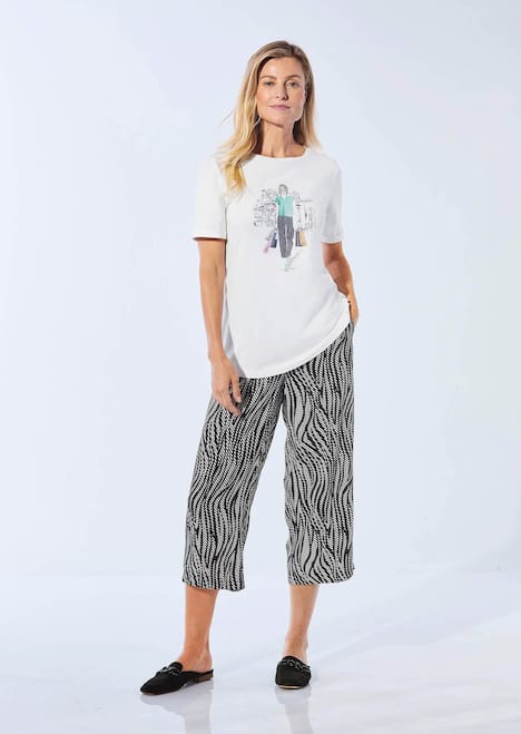 Jerseyshirt mit Halbarm, Druck